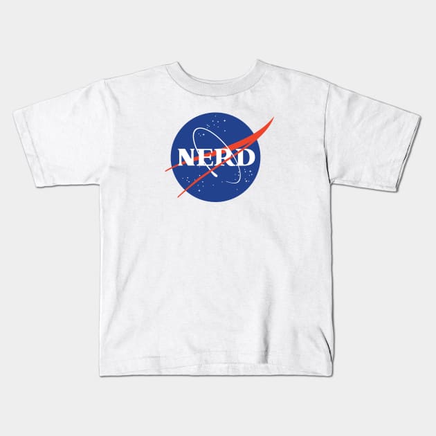 Nerd Nasa Logo Kids T-Shirt by CloudWalkerDesigns